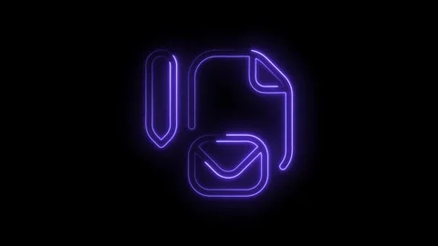 Email attachment neon style animation loop represents sending and receiving.. Stock Footage 314548117