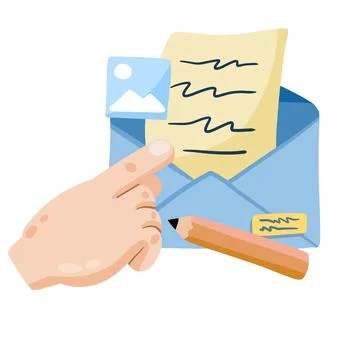 Email with attachment. Online Document Illustrazione stock