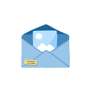 Email with attachment. Online Document Management. Attached file with image 库存插图