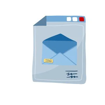 Email with attachment. Online Document Management Stock Illustration