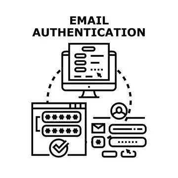 Email authentication providing online account security access Stock Illustration