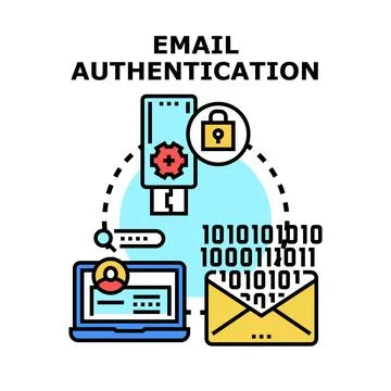 Email authentication securing digital identity and data access Stock Illustration