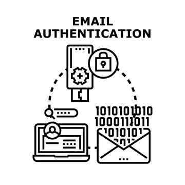 Email authentication securing digital identity and data access Stock Illustration