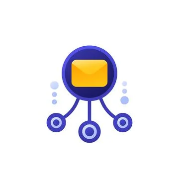 Email automation icon for apps and web Illustrazione stock