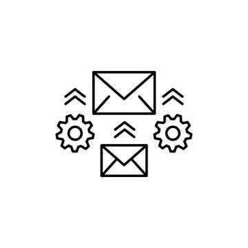 Email automation icon, line vector Stock Illustration