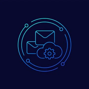 Email automation, SaaS line vector icon Ilustração Stock