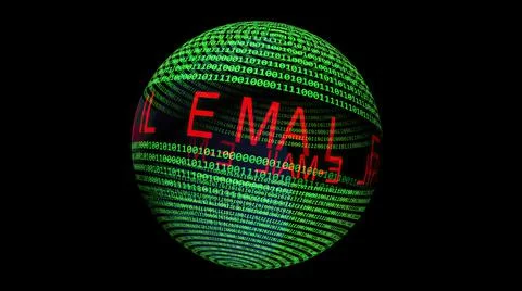 Email on on binary data  sphere Stock Illustration
