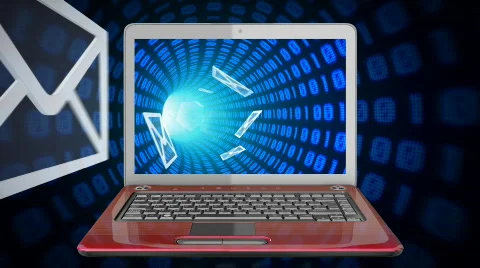 Email in binary tunnel  Stock Footage 610172