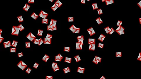 Email blast, multidud email envelopes, email blasting Stock Footage 259475629