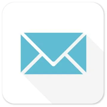 Email blue flat icon Stock Illustration