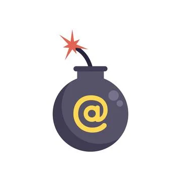 Email bomb about to explode with lit fuse Illustrazione stock