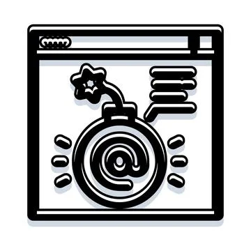 Email bomb attack generating cyber security threat 스톡 일러스트