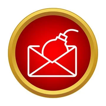 Email bomb malware cyber attack security threat concept Stock Illustration