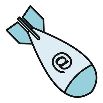 Email bomb representing cyber attack and digital threat イラスト素材