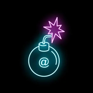 Email bomb symbol creating digital threat during cyber attack イラスト素材