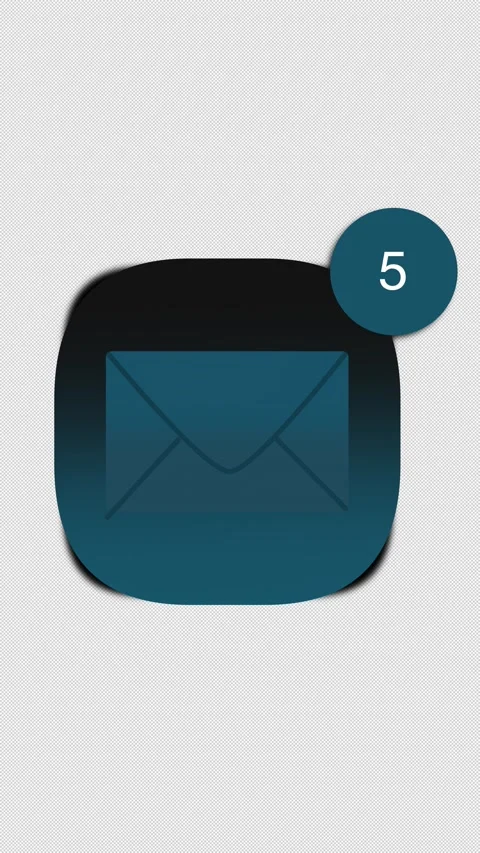 Email Box and Counter Badge showing Growing Incoming Newsletter Messages Stock Footage 337767390