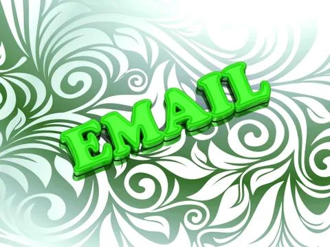 EMAIL- bright color letters on nice green ornament background Stock Illustration