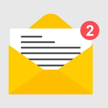 Email business icon, flat web client message sign, mail app vector illustrati Stock Illustration