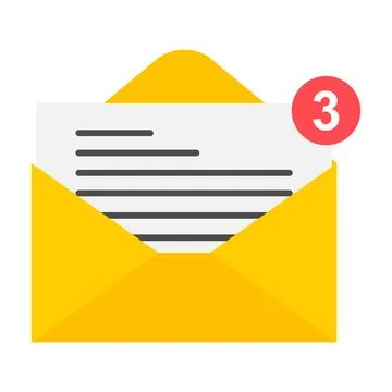 Email business icon, flat web client message sign, mail app vector illustrati Stock Illustration