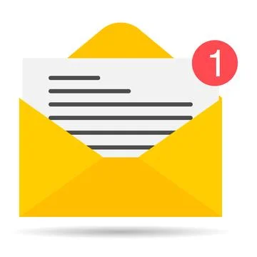 Email business icon shadow, flat web client message sign, mail app vector ill 스톡 일러스트