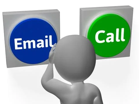 Email call buttons show mailbox contact communications Stock Illustration