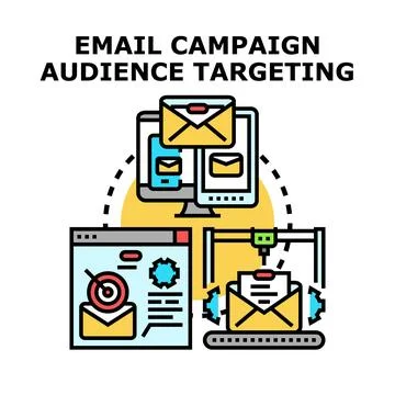 Email campaign audience targeting vector illustration concept Stock Illustration