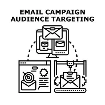 Email campaign audience targeting vector illustration concept Stock Illustration