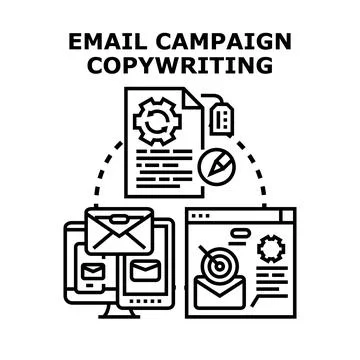 Email campaign copywriting process vector illustration concept Stock Illustration