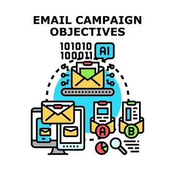 Email campaign objectives optimization with artificial intelligence Stock Illustration