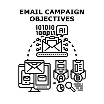 Email campaign objectives optimization with artificial intelligence Stock Illustration