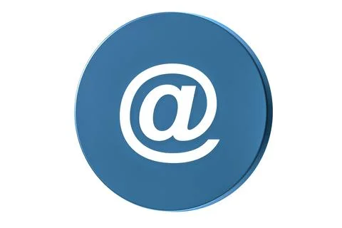 Email circle web glossy icon. Mail button icon. Email Blue Button isolated on Stock Illustration