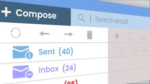 Email client software counter text animation isolated on grey background Stock Footage 332722514