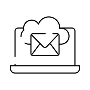 Email cloud computing laptop communication technology icon Stockillustratie