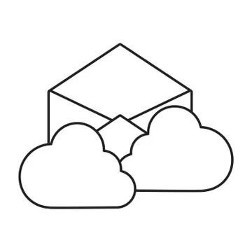 Email cloud computing on white background Stock Illustration