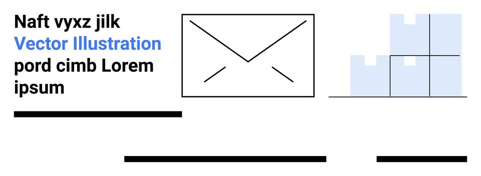 Email Communication and Logistics Integration Concept with Minimalist Design イラスト素材