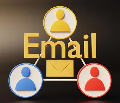 Email communication between users around the world for marketing and business Stock Illustration