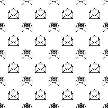 Email communication message envelope seamless pattern background 库存插图