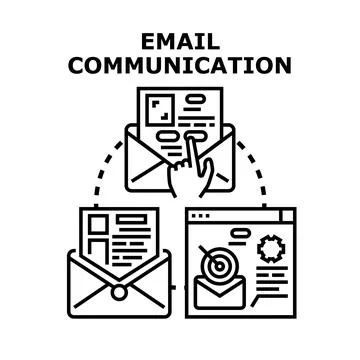 Email communication sending digital message vector concept Stock Illustration