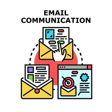 Email communication sending digital message vector concept Stock Illustration