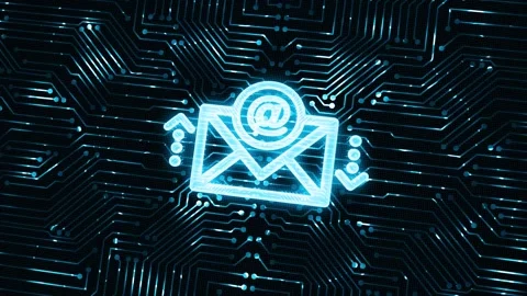 Email communication. Upgrade.Update software computer program.  Young busines Stock Footage 139581663