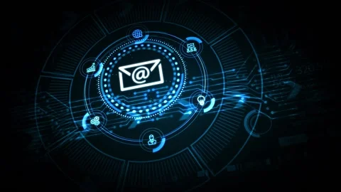 Email communication. Upgrade.Update software computer program. Stock Footage 145784239