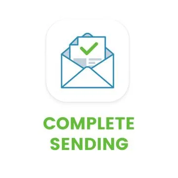 Email complete sending flat icon. Vector email symbol Stock Illustration