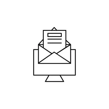 Email, computer, send icon. Simple line, outline vector of information transf Stock Illustration