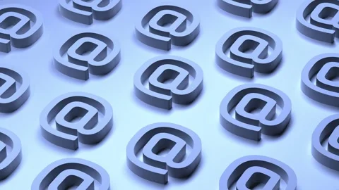 Email concept blue metallic. EMAILS symbol concept, animation. 3D render. Stock Footage 309087976