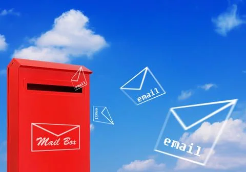 Email Concept, Red Mail Box Foto stock