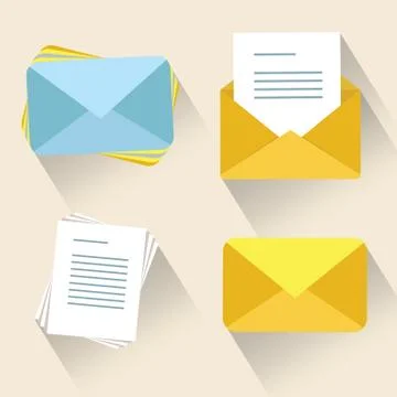 Email concept vector illustration. Mail envelope icon. Inome and open emails and Stock Illustration