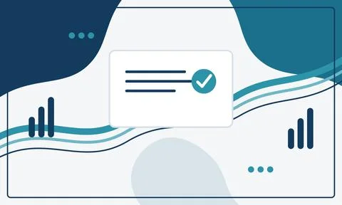 Email confirmation icon with checkmark and signal strength bars vector illu.. Stock Illustration