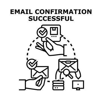 Email confirmation process successful verification concept Stock Illustration