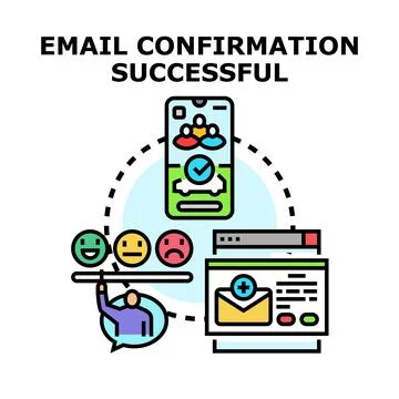 Email confirmation successful transaction approval concept Stock Illustration