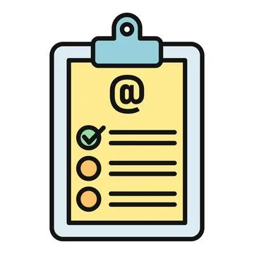 Email contact form checklist on clipboard concept Stock Illustration